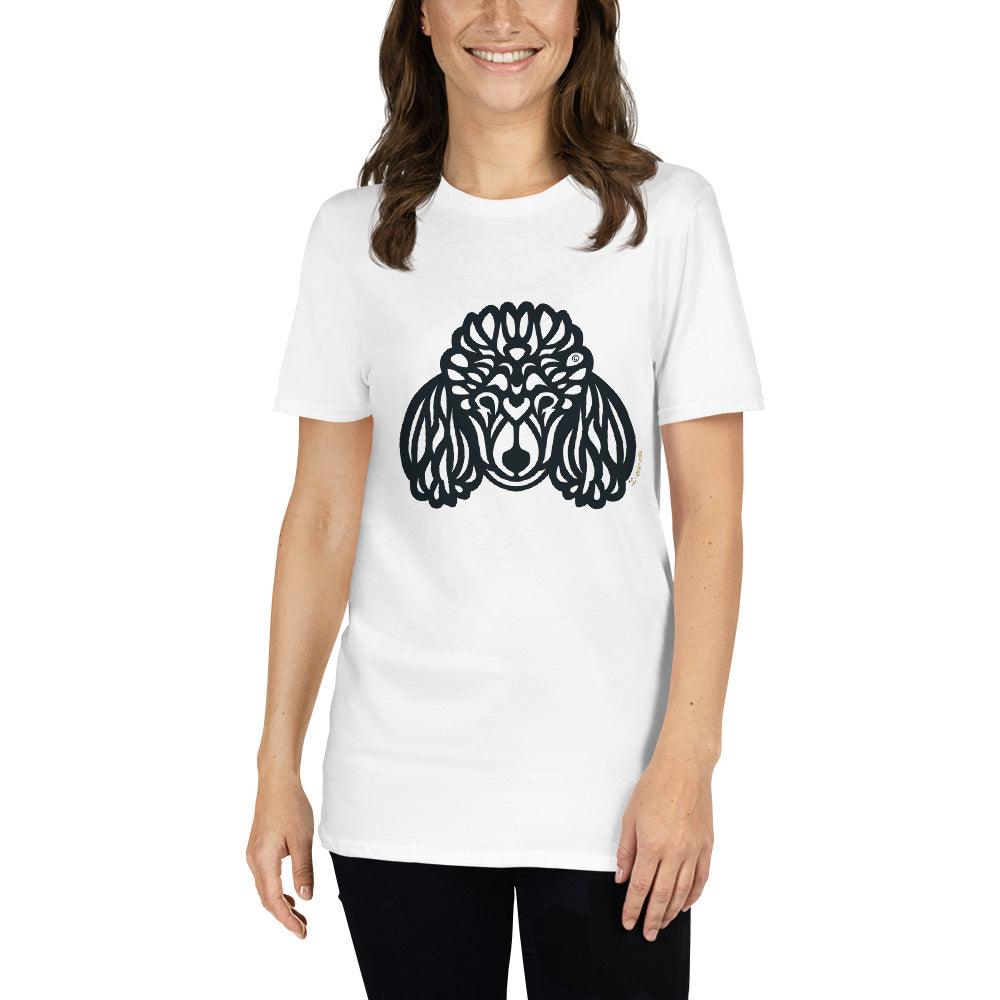 Camiseta unissex de manga curta - Poodle - Tribal - Cores Claras i-animals