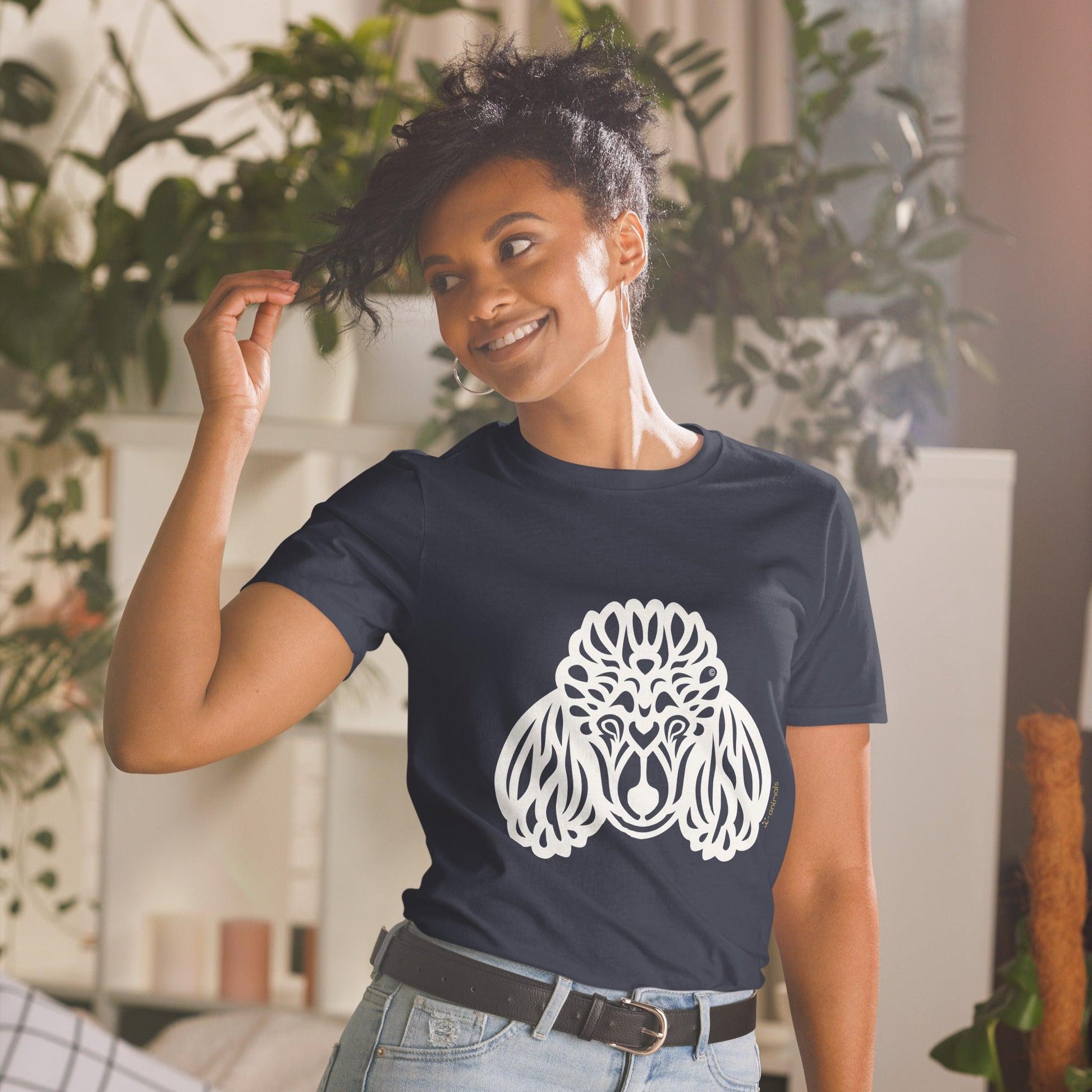 Camiseta unissex de manga curta - Poodle - Tribal i-animals
