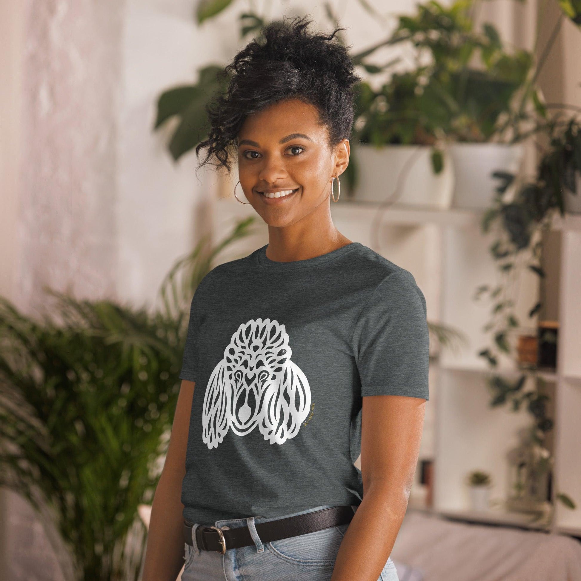 Camiseta unissex de manga curta - Poodle - Tribal i-animals