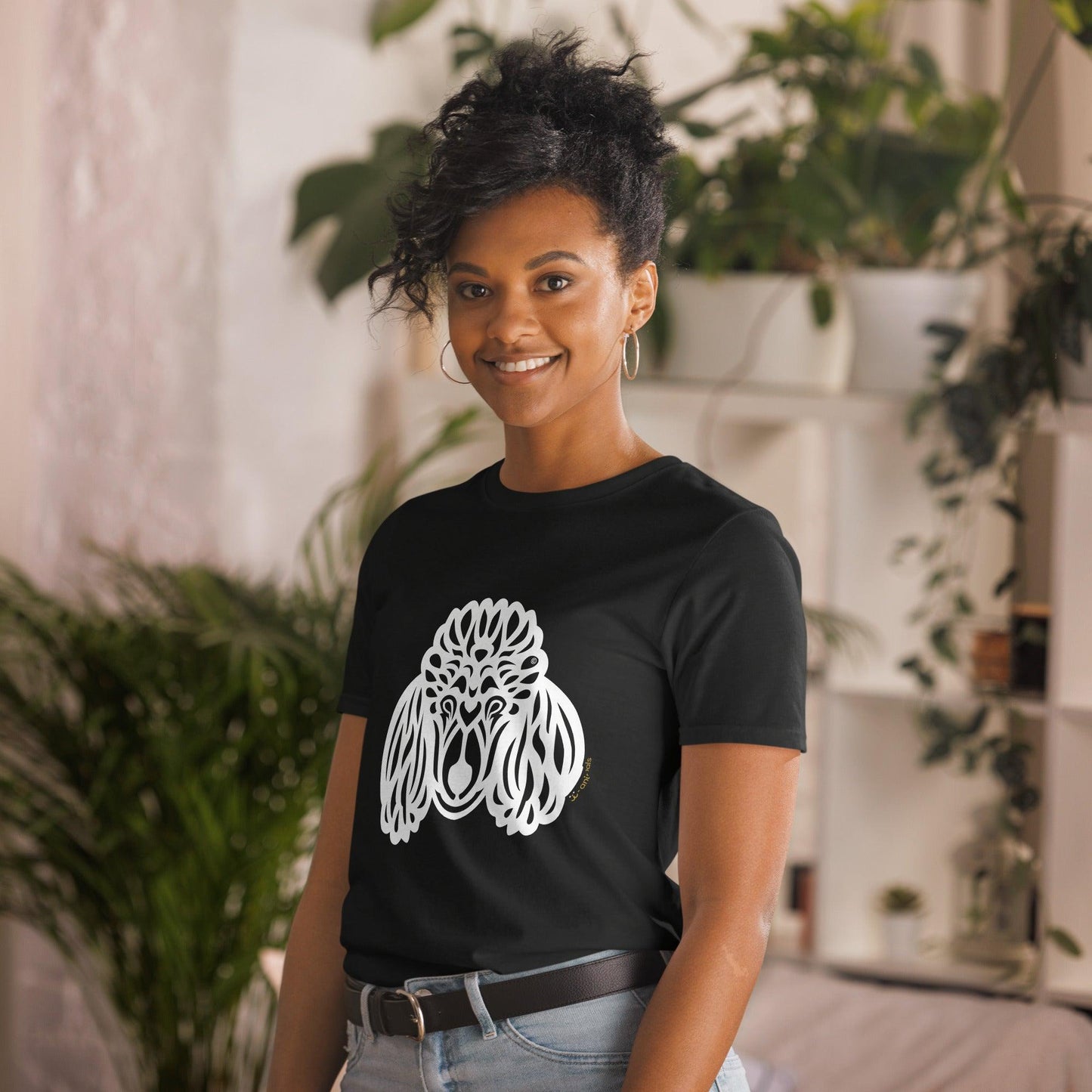 Camiseta unissex de manga curta - Poodle - Tribal i-animals