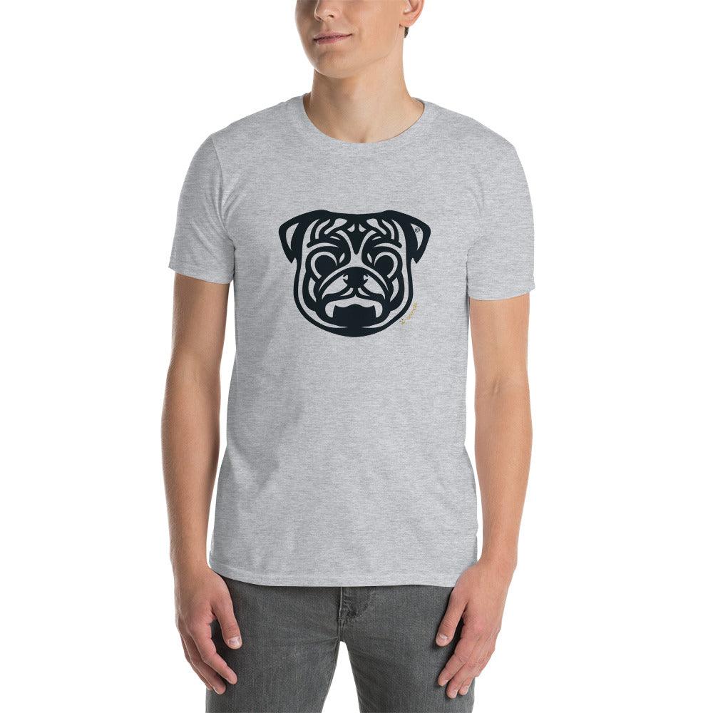Camiseta unissex de manga curta - Pug - Tribal - Cores Claras i-animals