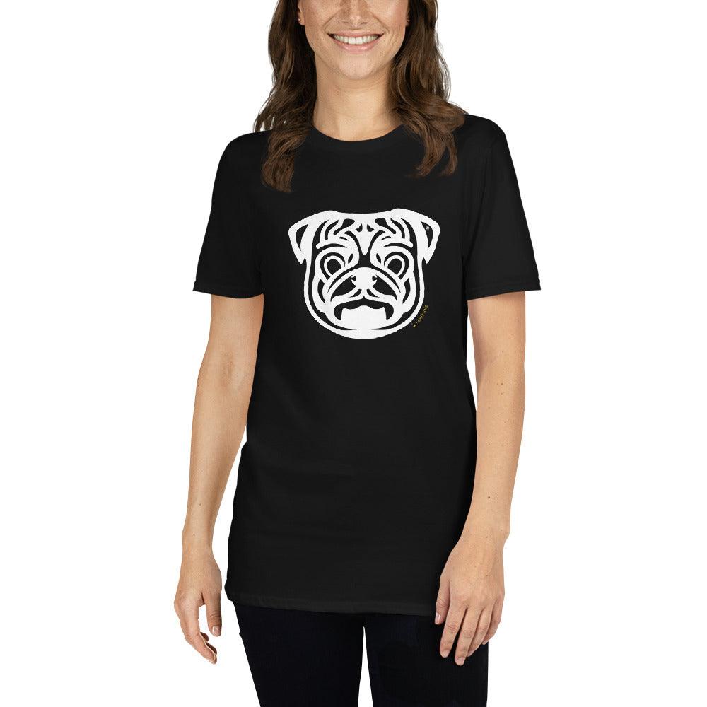 Camiseta unissex de manga curta - Pug - Tribal i-animals