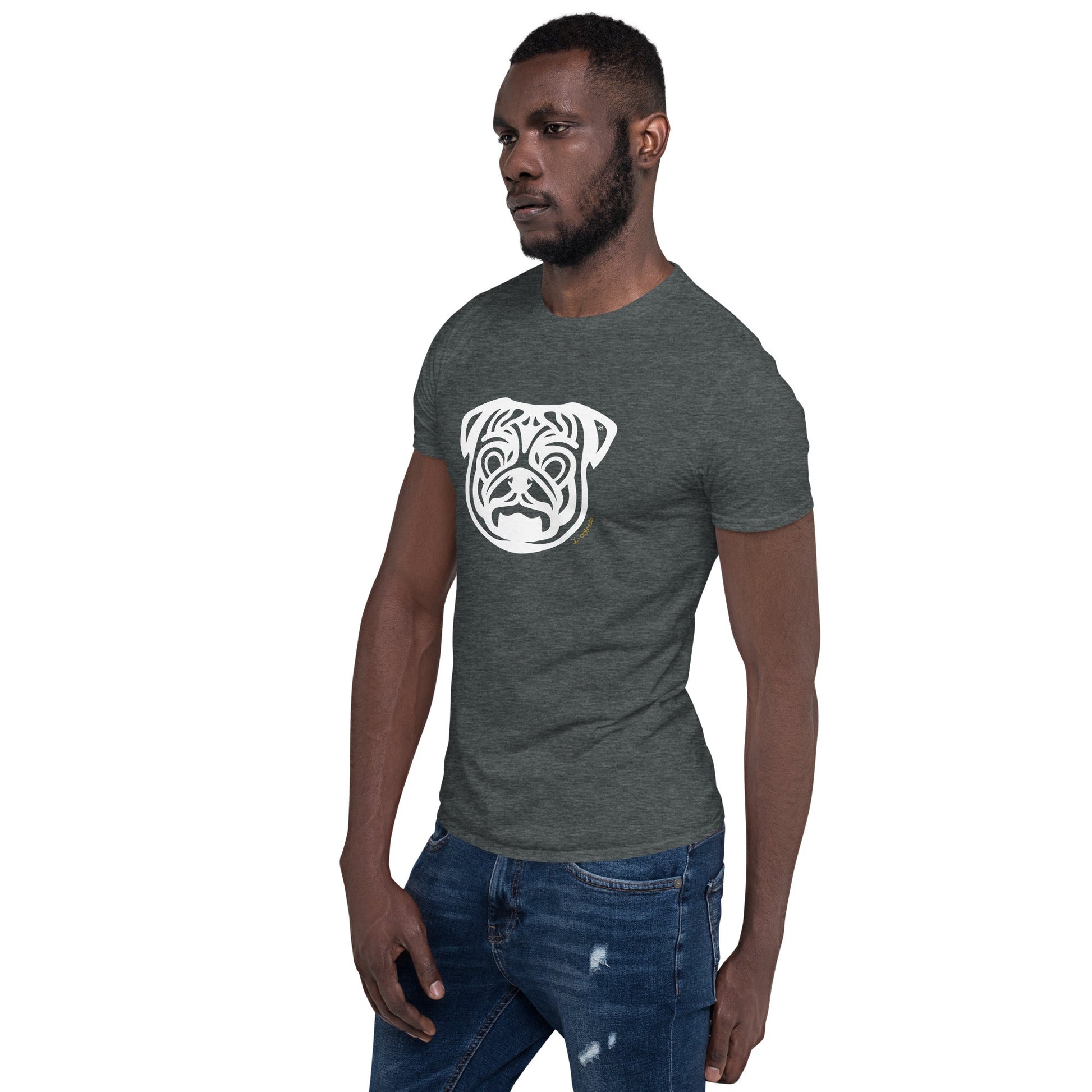 Camiseta unissex de manga curta - Pug - Tribal i-animals