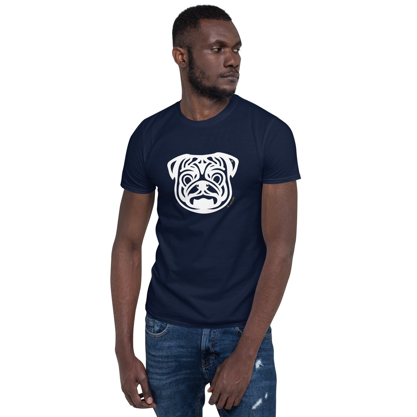 Camiseta unissex de manga curta - Pug - Tribal i-animals