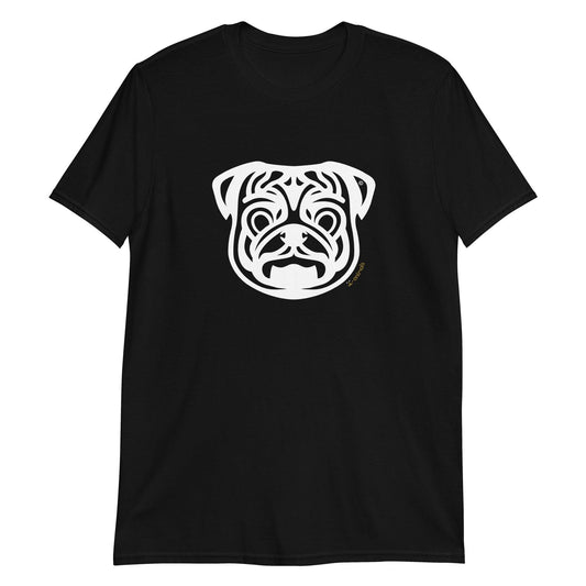 Camiseta unissex de manga curta - Pug - Tribal i-animals