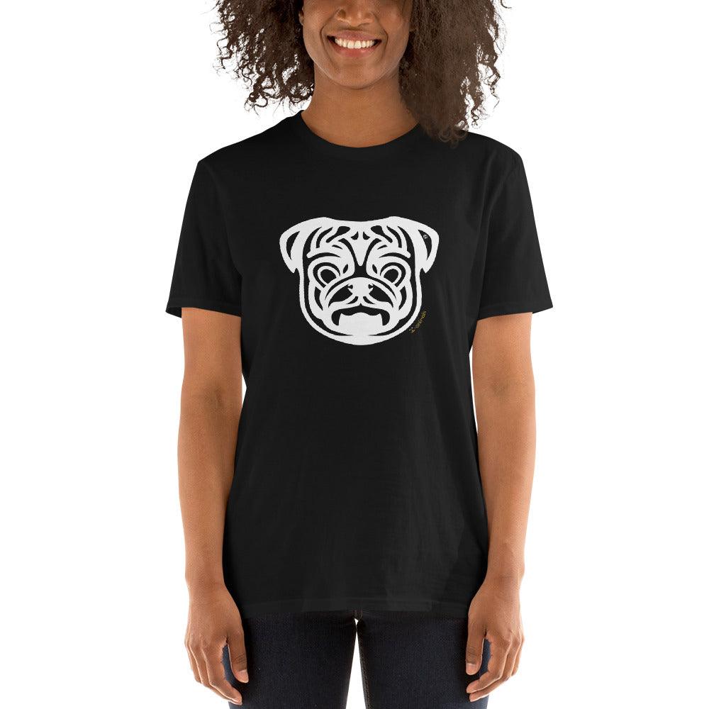Camiseta unissex de manga curta - Pug - Tribal i-animals