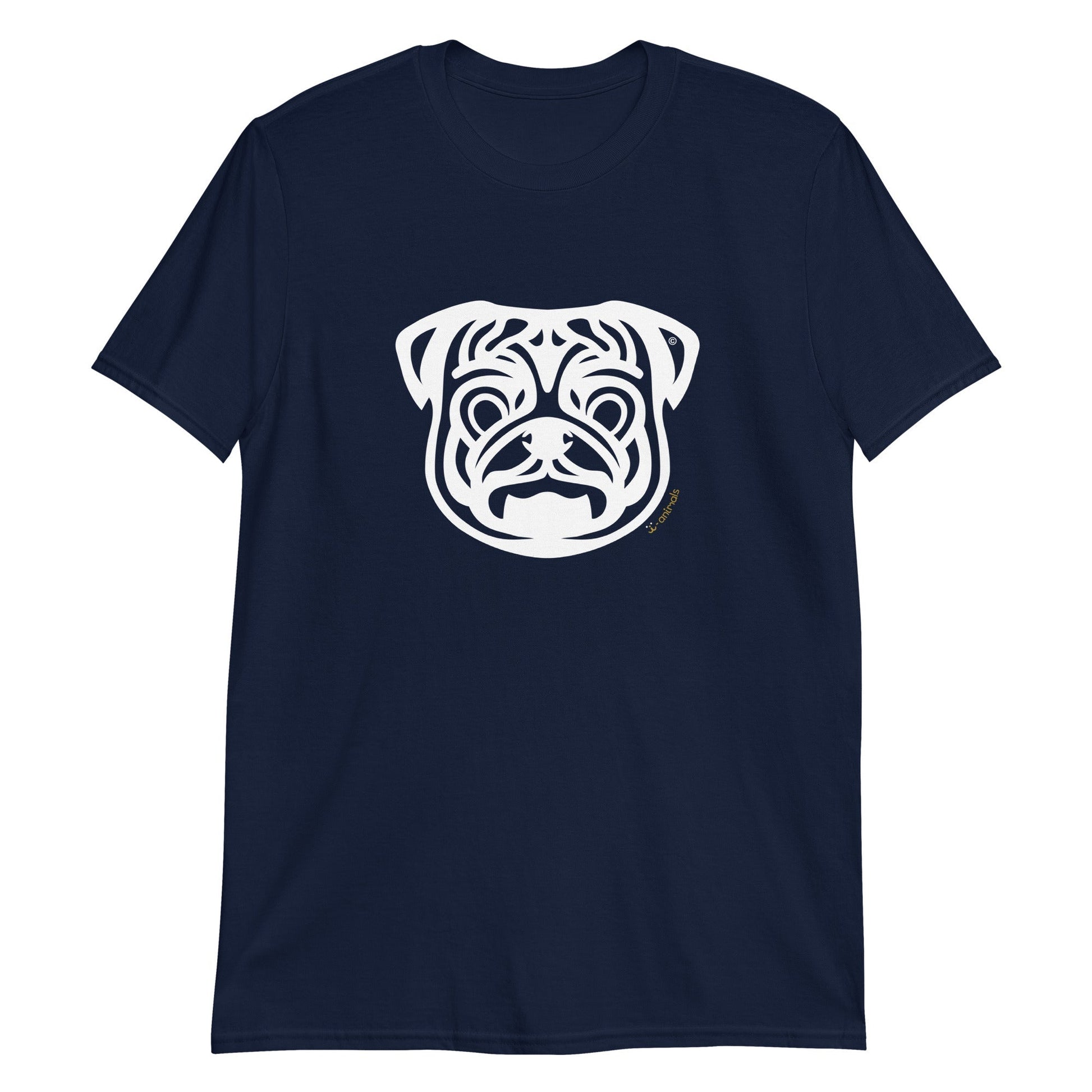 Camiseta unissex de manga curta - Pug - Tribal i-animals