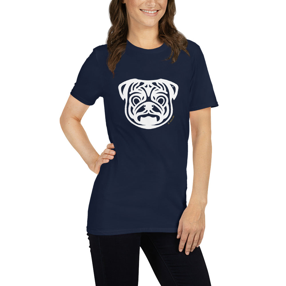 Camiseta unissex de manga curta - Pug - Tribal i-animals