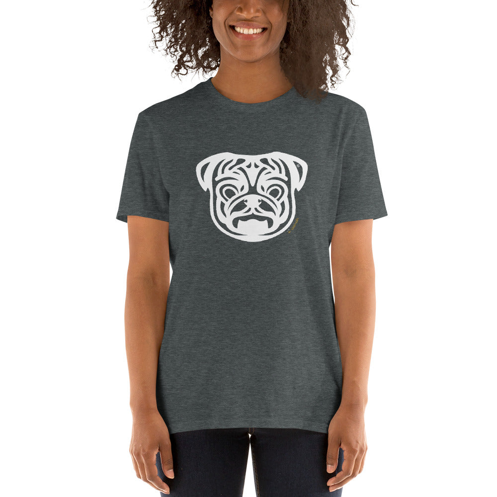 Camiseta unissex de manga curta - Pug - Tribal i-animals