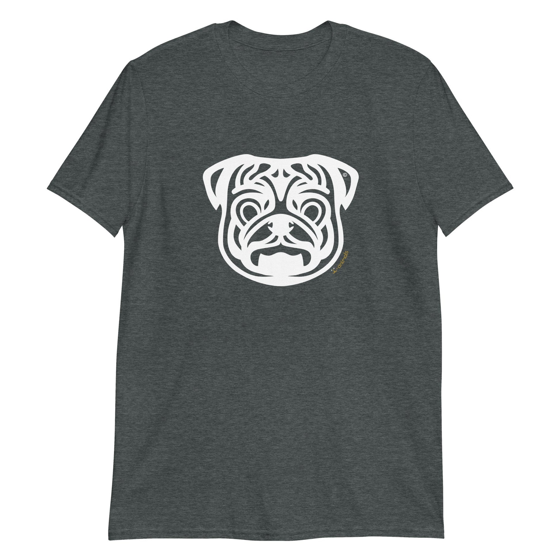 Camiseta unissex de manga curta - Pug - Tribal i-animals