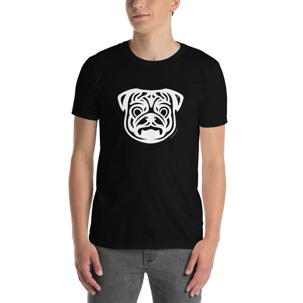 Camiseta unissex de manga curta - Pug - Tribal i-animals
