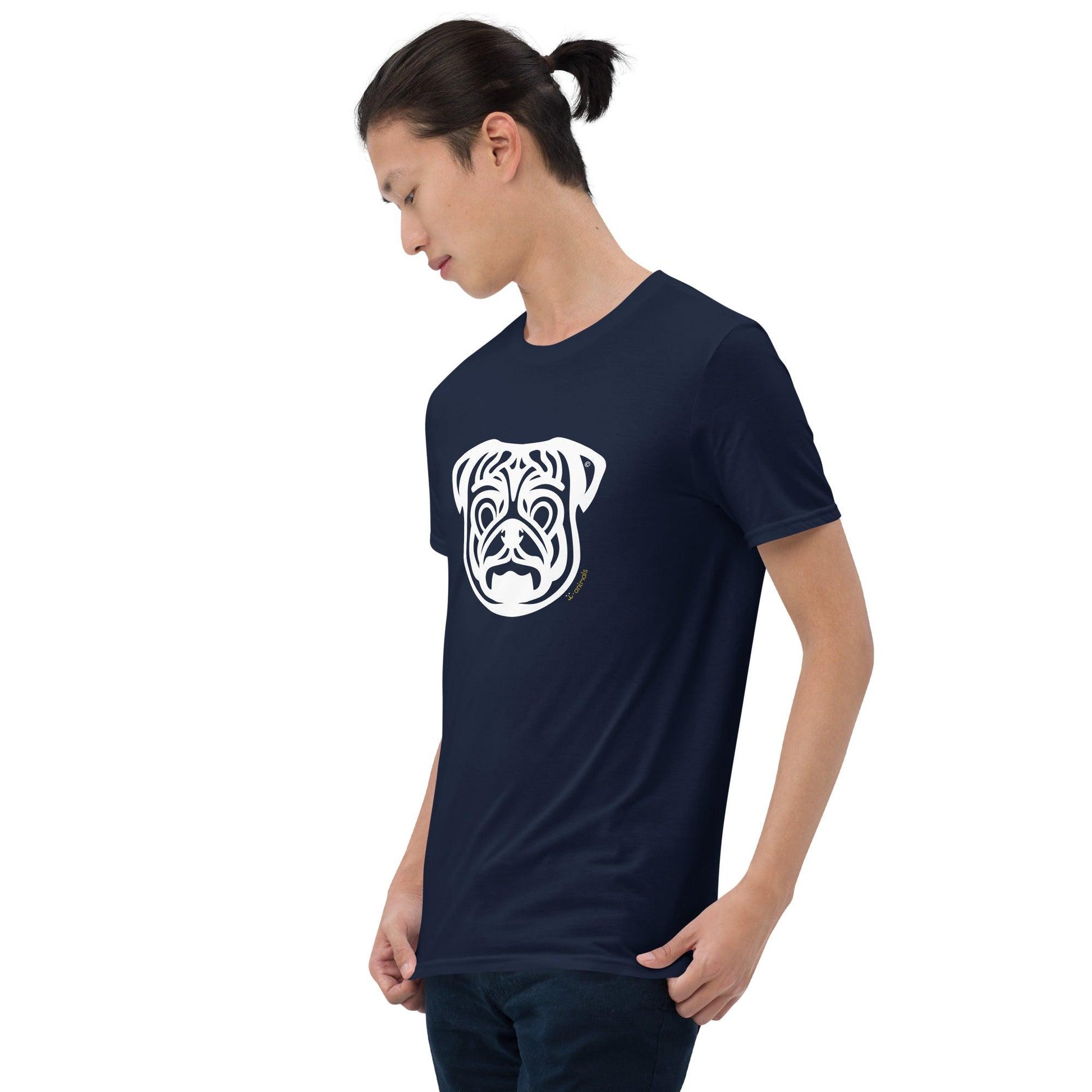 Camiseta unissex de manga curta - Pug - Tribal i-animals