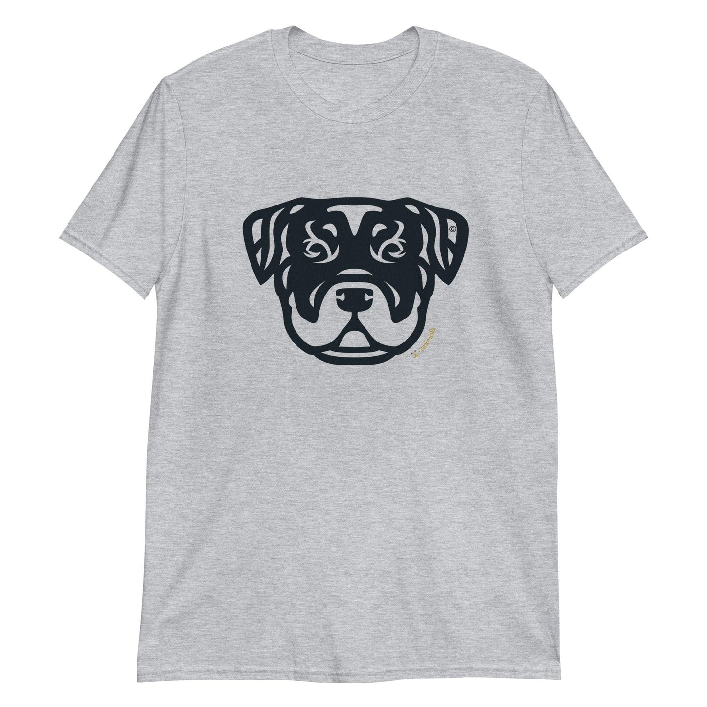Camiseta unissex de manga curta - Rottweiler - Tribal - Cores Claras i-animals