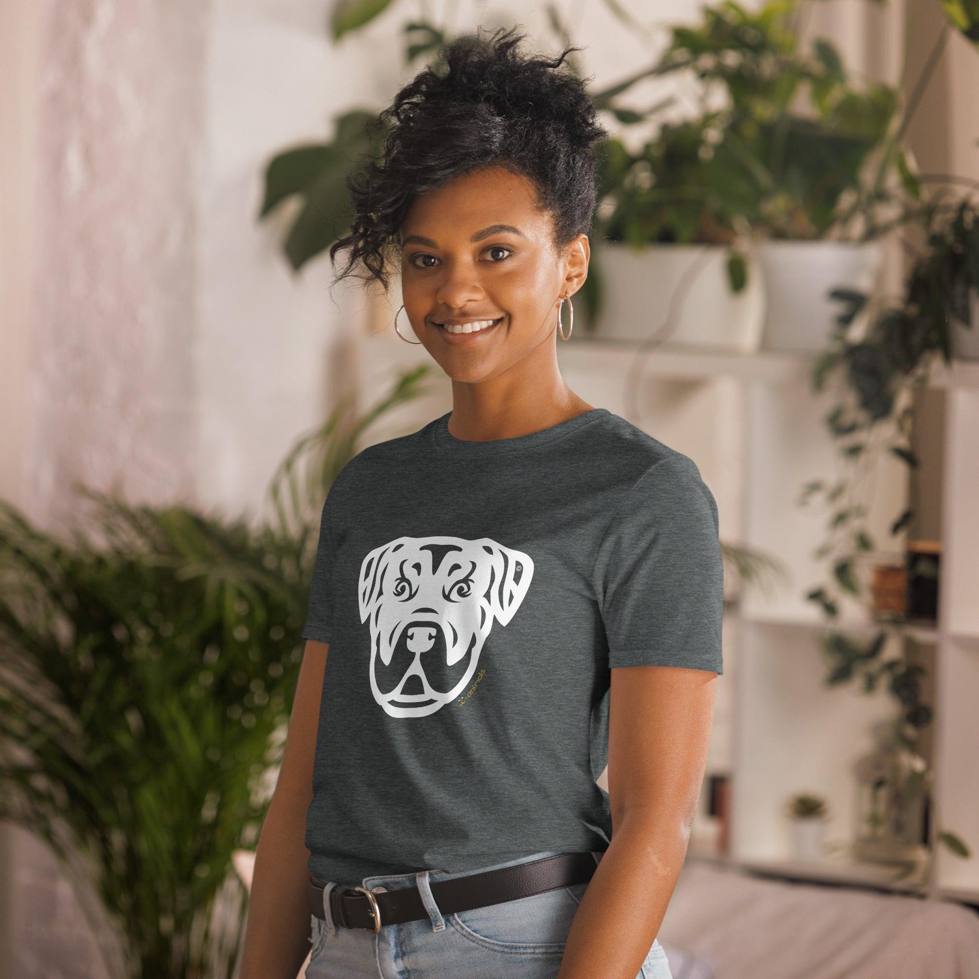 Camiseta unissex de manga curta - Rottweiler - Tribal i-animals