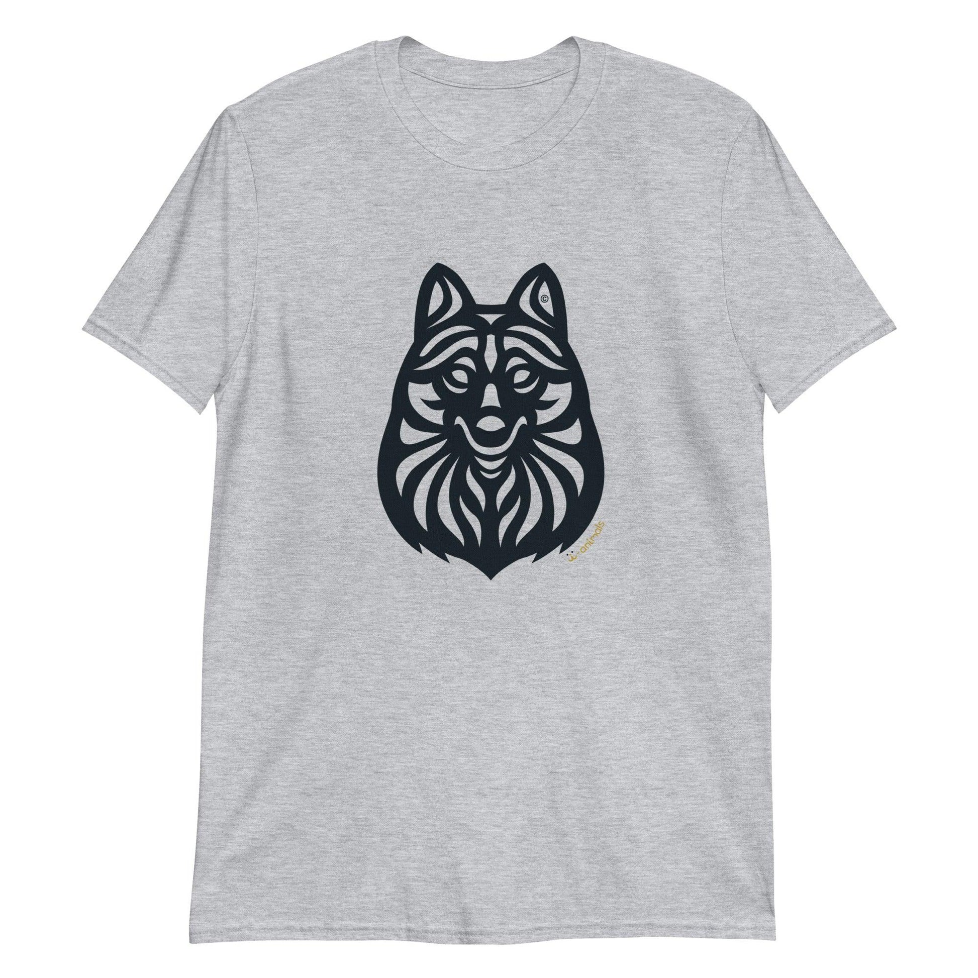 Camiseta unissex de manga curta - Schipperke - Tribal - Cores Claras i-animals