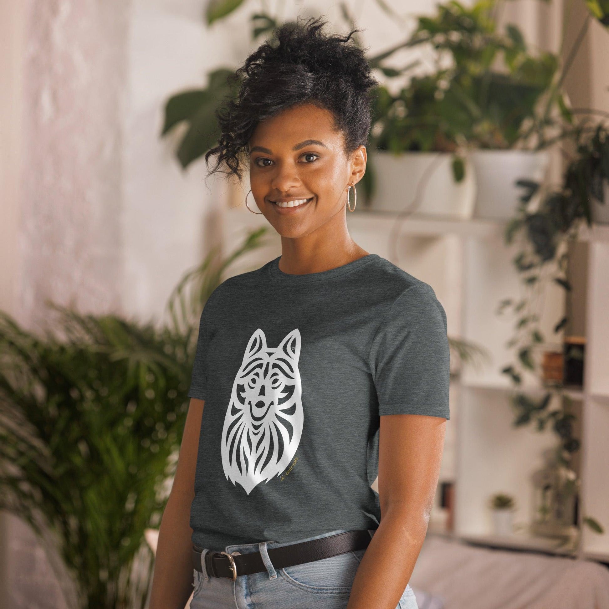 Camiseta unissex de manga curta - Schipperke - Tribal i-animals