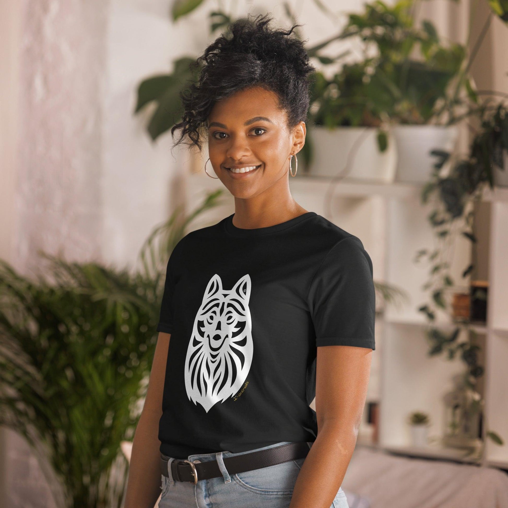 Camiseta unissex de manga curta - Schipperke - Tribal i-animals