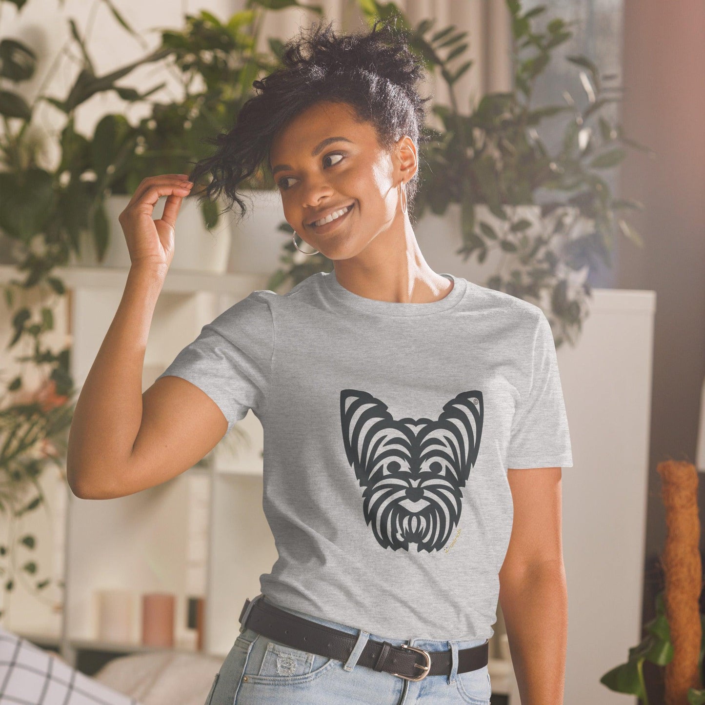Camiseta unissex de manga curta - Yorkshire - Tribal - Cores Claras i-animals