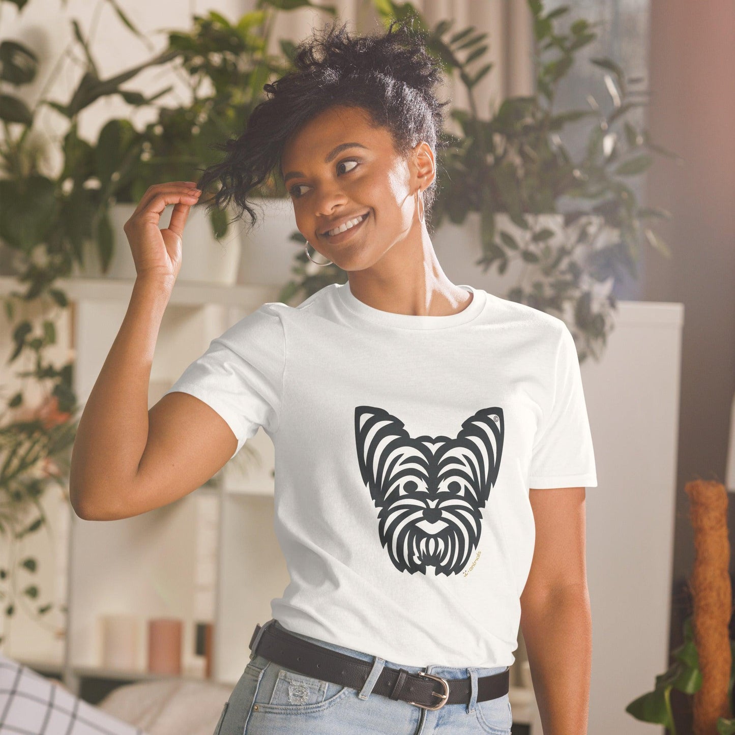 Camiseta unissex de manga curta - Yorkshire - Tribal - Cores Claras i-animals