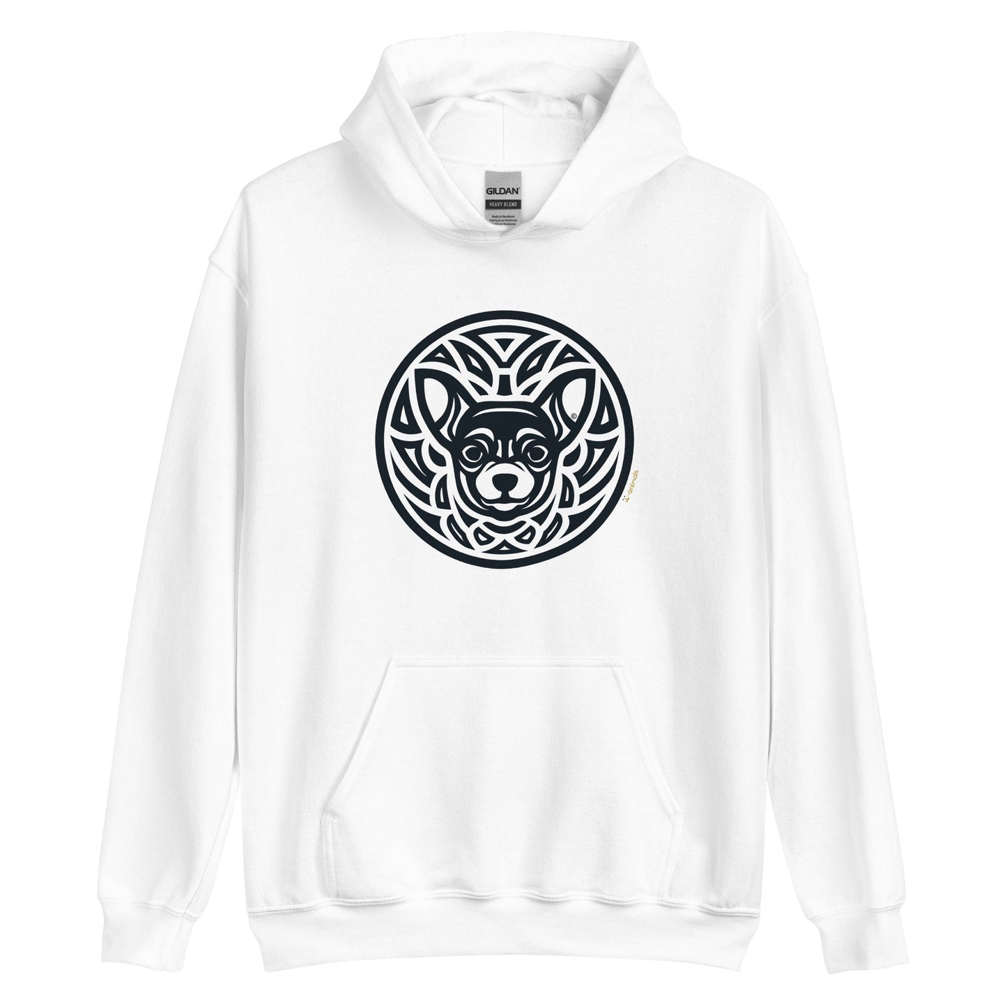 Moletom com capuz unissex - Chihuahua - Tribal - Cores Claras i-animals