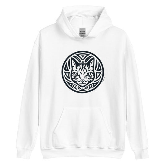 Moletom com capuz unissex - Gato Tigrado - Tribal - Cores Claras i-animals