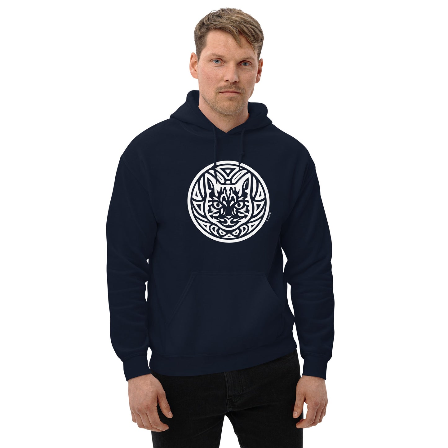 Moletom com capuz unissex - Gato Tigrado - Tribal i-animals