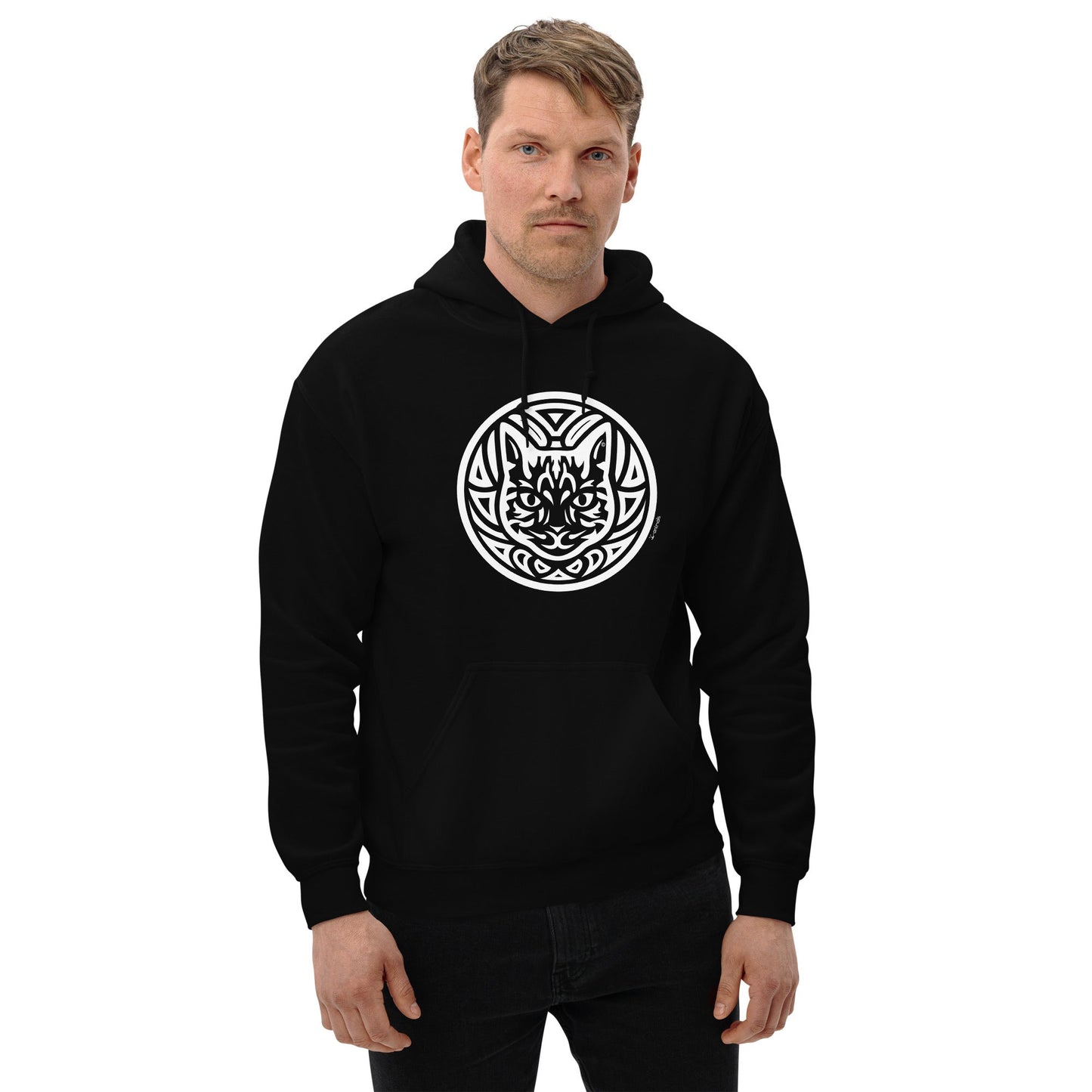 Moletom com capuz unissex - Gato Tigrado - Tribal i-animals