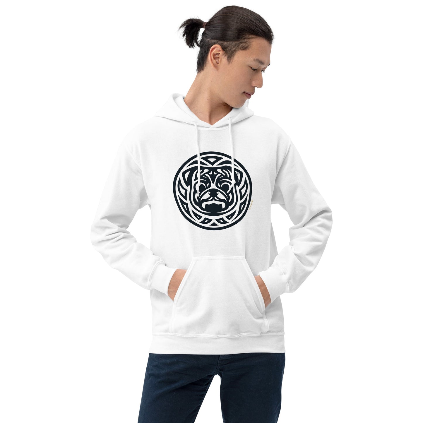 Moletom com capuz unissex - Pug - Tribal - Cores Claras i-animals
