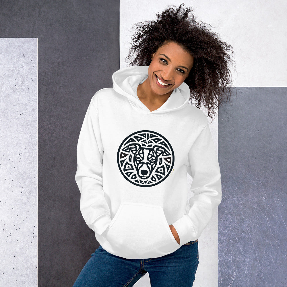 Moletom com capuz unissex - Whippet - Tribal - Cores Claras i-animals