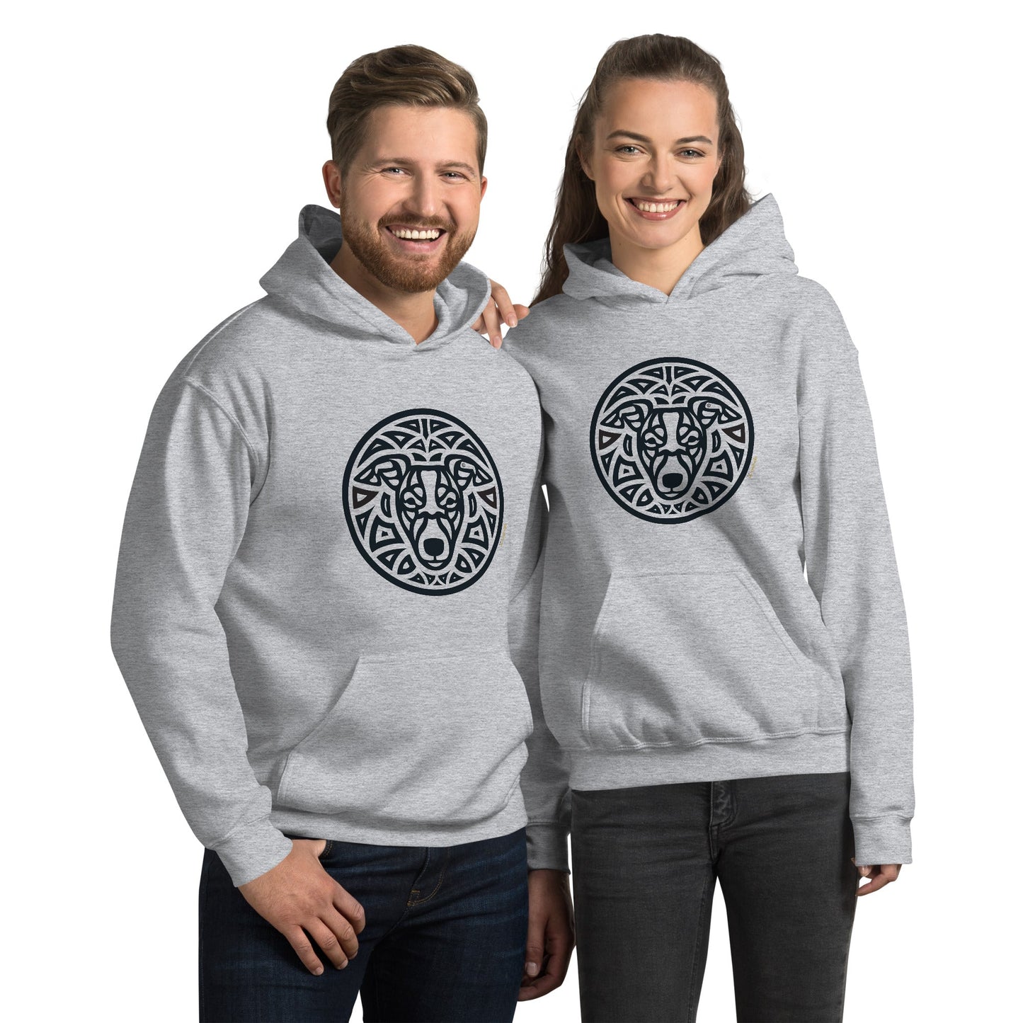Moletom com capuz unissex - Whippet - Tribal - Cores Claras i-animals