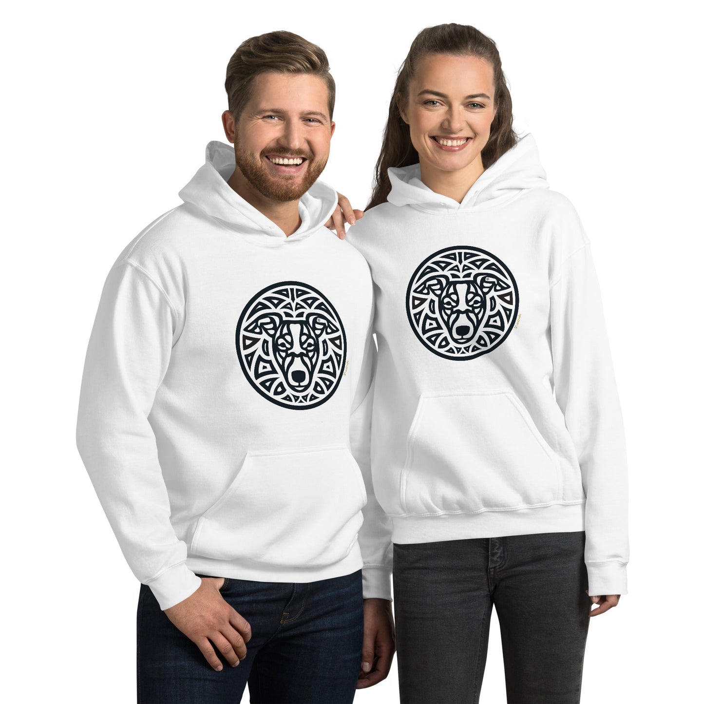 Moletom com capuz unissex - Whippet - Tribal - Cores Claras i-animals