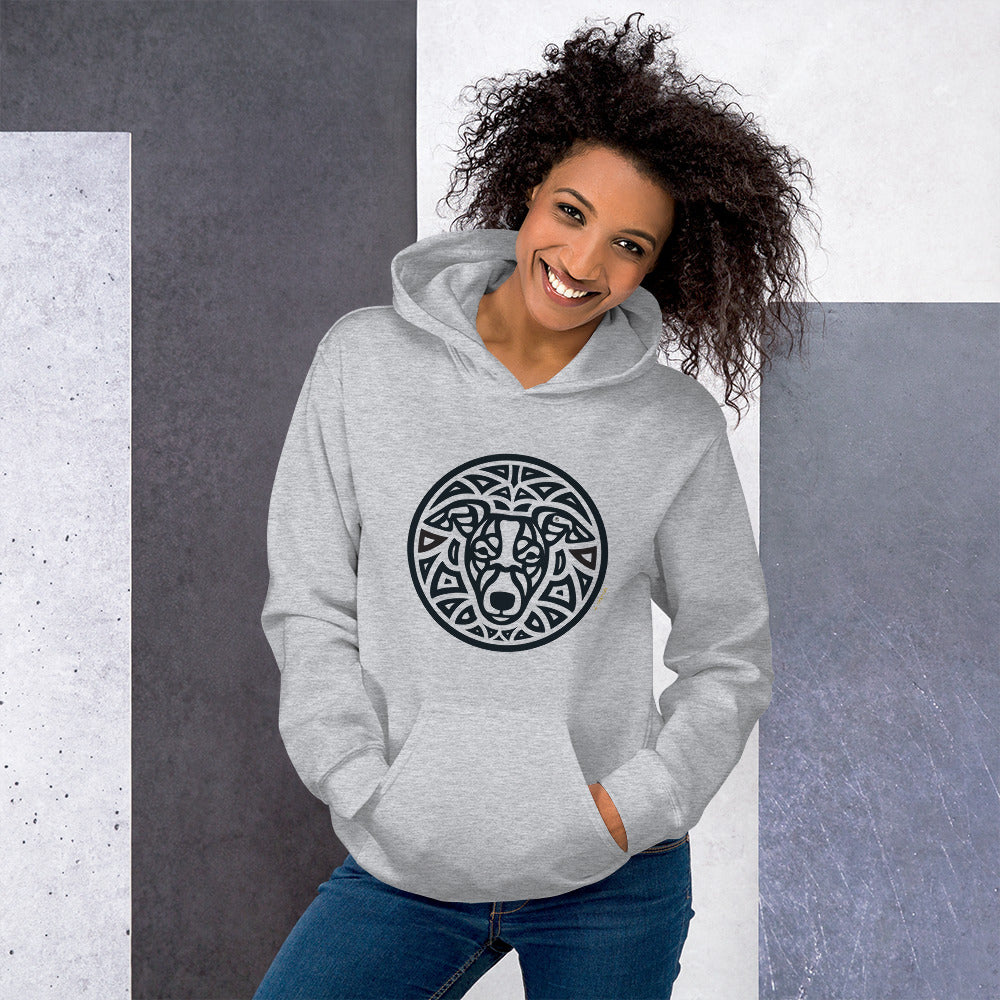 Moletom com capuz unissex - Whippet - Tribal - Cores Claras i-animals
