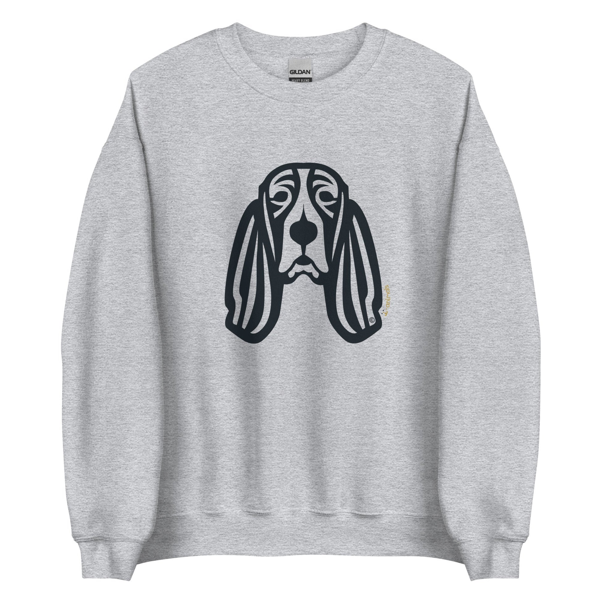 Moletom unissex - Basset Hound - Tribal - Cores Claras i-animals