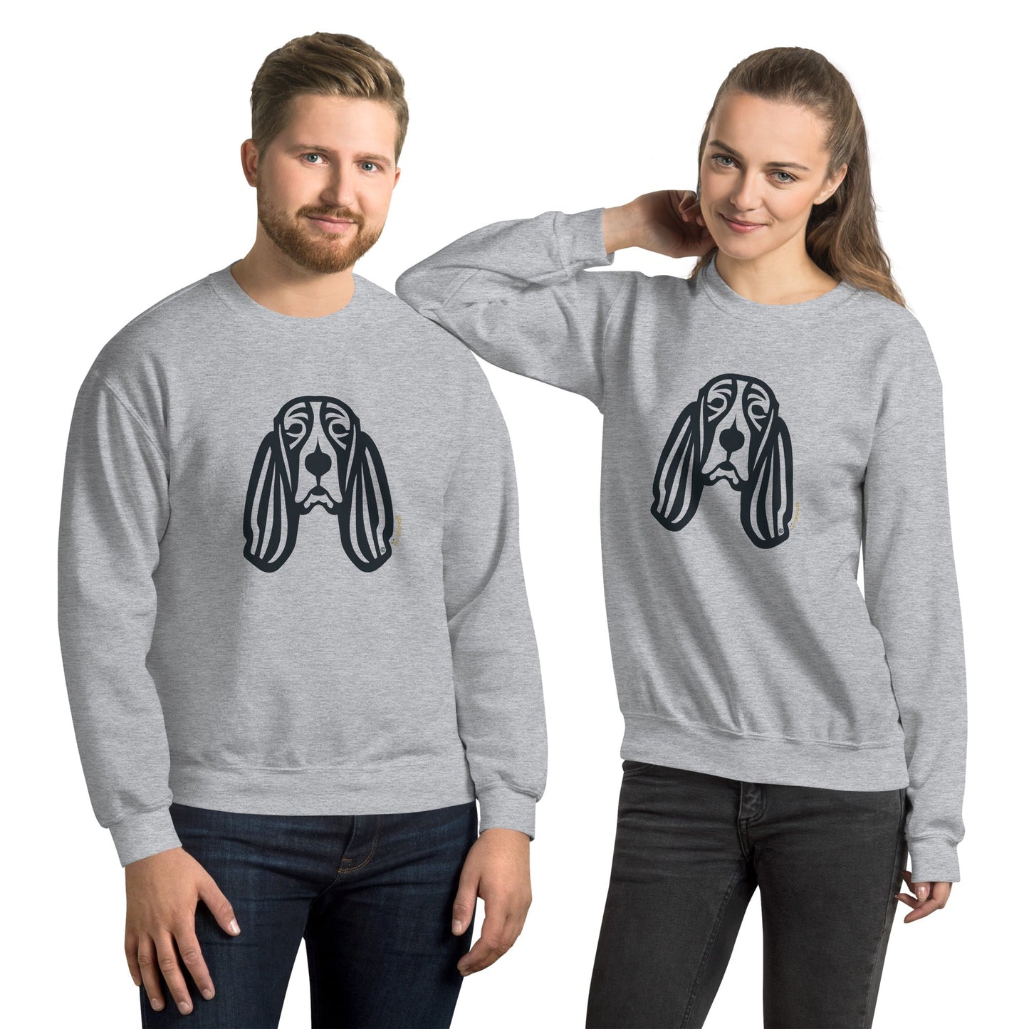 Moletom unissex - Basset Hound - Tribal - Cores Claras i-animals