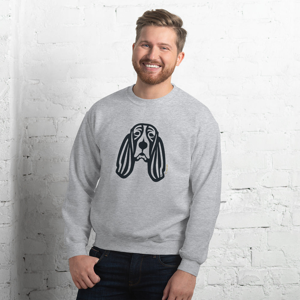 Moletom unissex - Basset Hound - Tribal - Cores Claras i-animals