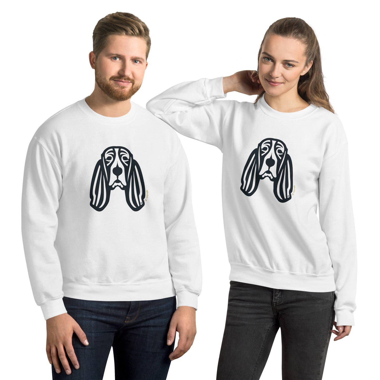 Moletom unissex - Basset Hound - Tribal - Cores Claras i-animals