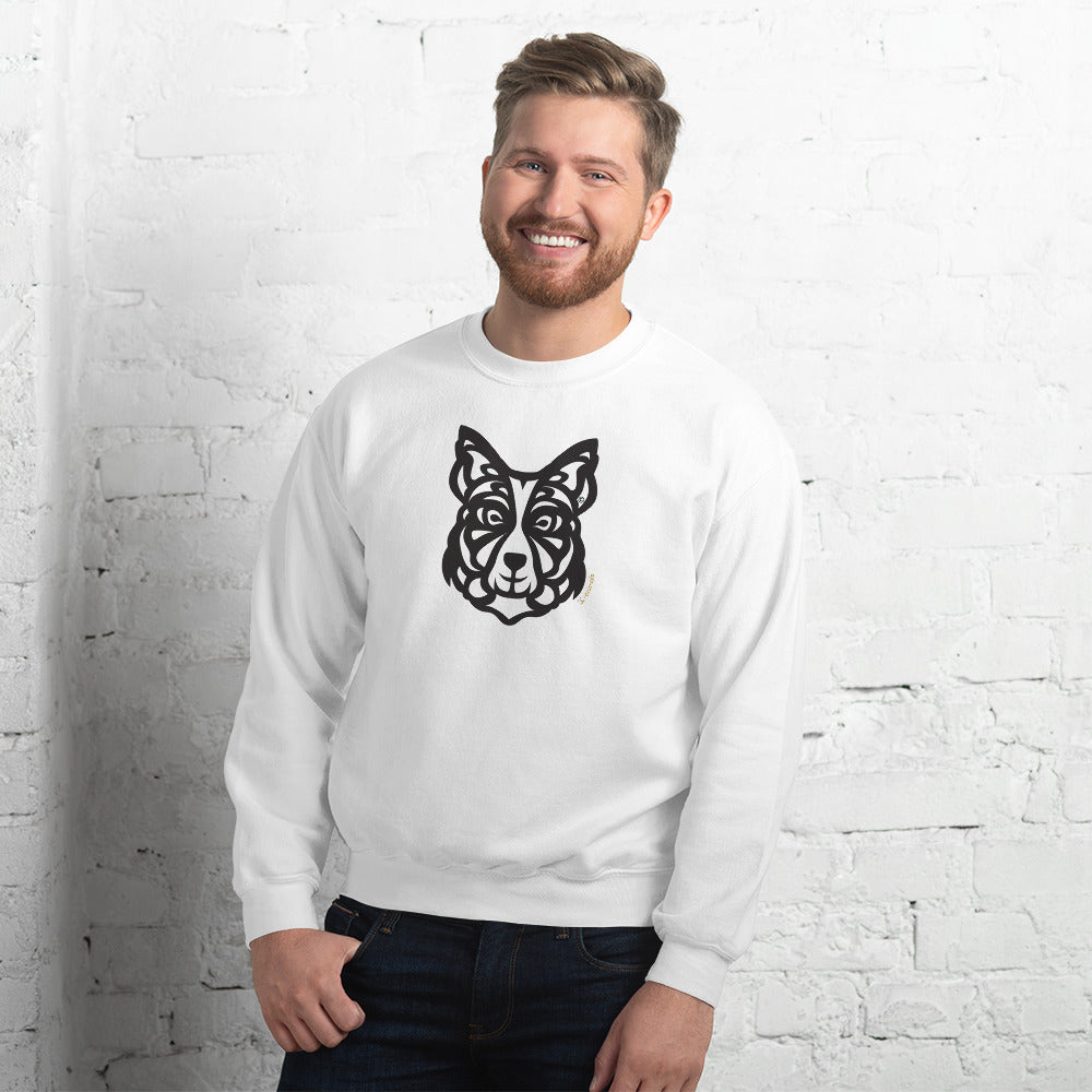 Moletom unissex - Border Collie - Tribal - Cores Claras i-animals