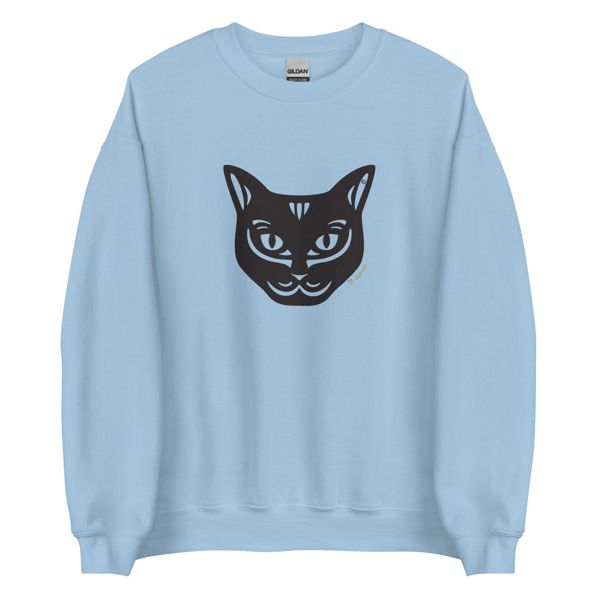 Moletom unissex - Gato Preto - Tribal - Cores Claras i-animals