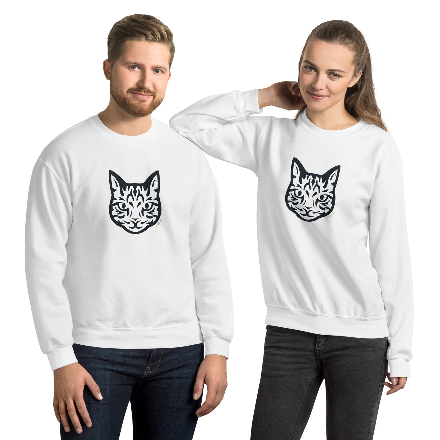 Moletom unissex - Gato Tigrado - Tribal - Cores Claras i-animals