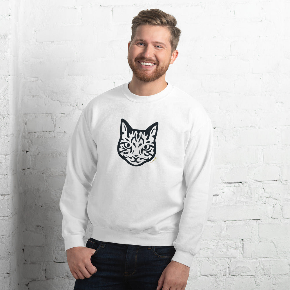 Moletom unissex - Gato Tigrado - Tribal - Cores Claras i-animals
