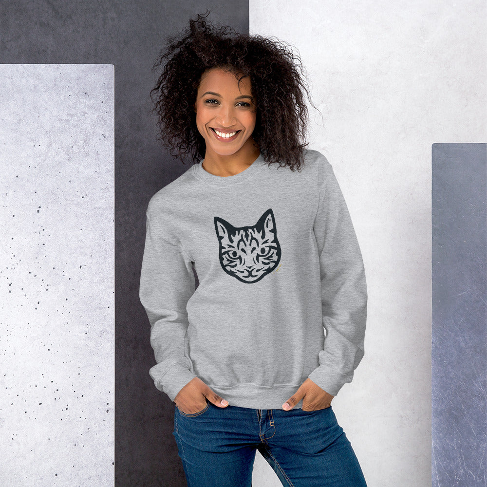 Moletom unissex - Gato Tigrado - Tribal - Cores Claras i-animals