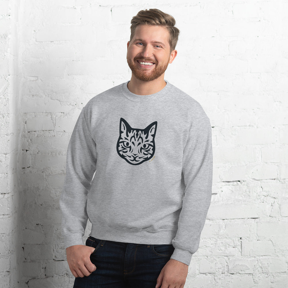 Moletom unissex - Gato Tigrado - Tribal - Cores Claras i-animals