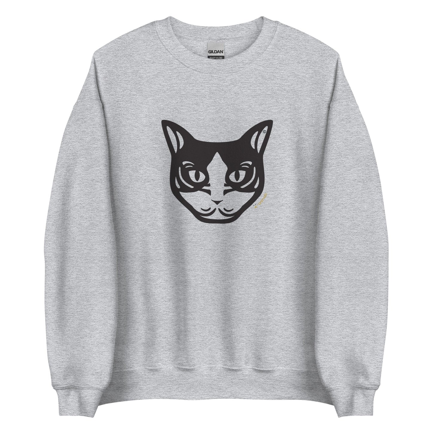 Moletom unissex - Gato preto e branco - Tribal - Cores Claras i-animals