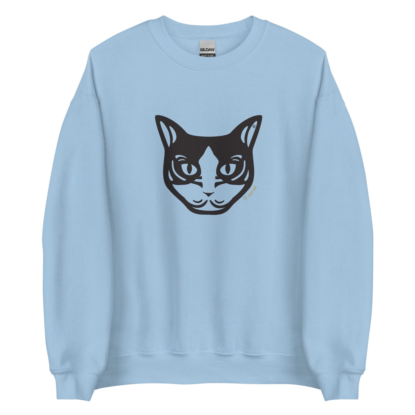 Moletom unissex - Gato preto e branco - Tribal - Cores Claras i-animals