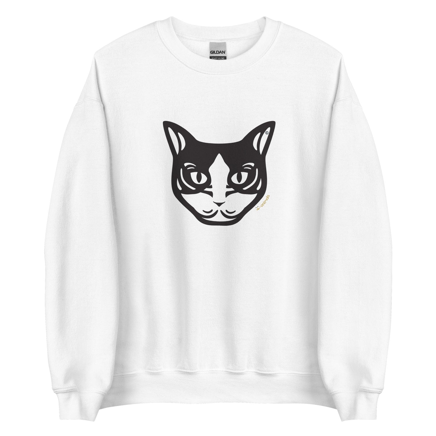 Moletom unissex - Gato preto e branco - Tribal - Cores Claras i-animals