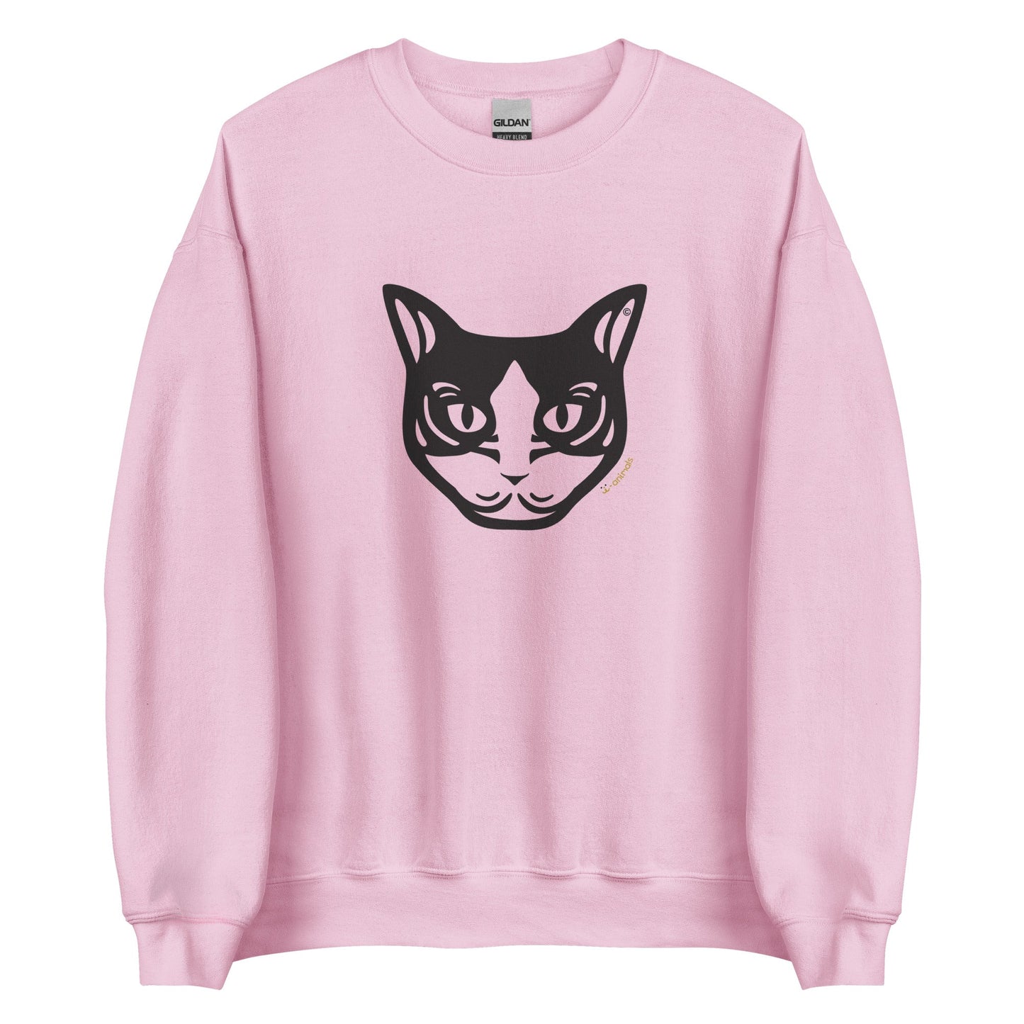 Moletom unissex - Gato preto e branco - Tribal - Cores Claras i-animals