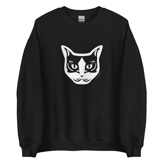 Moletom unissex - Gato preto e branco - Tribal i-animals