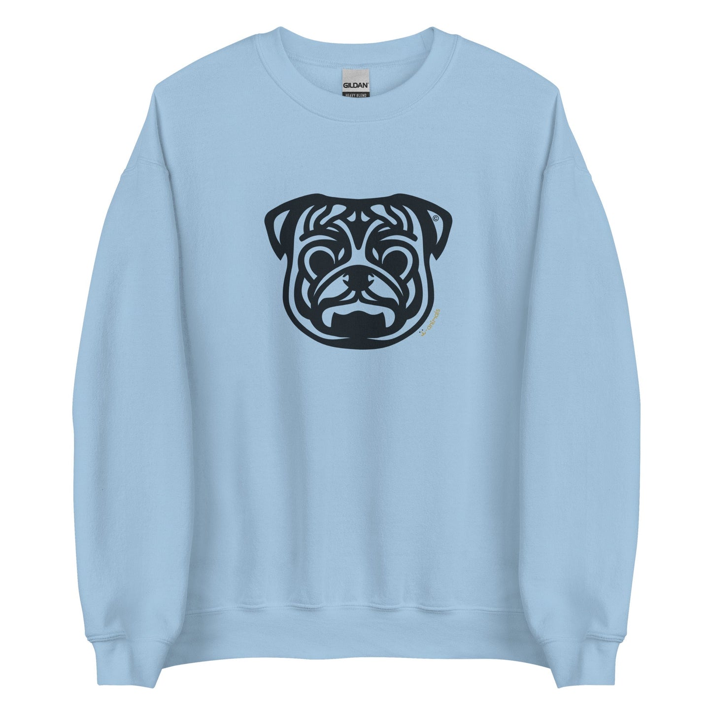 Moletom unissex - Pug - Tribal - Cores Claras i-animals