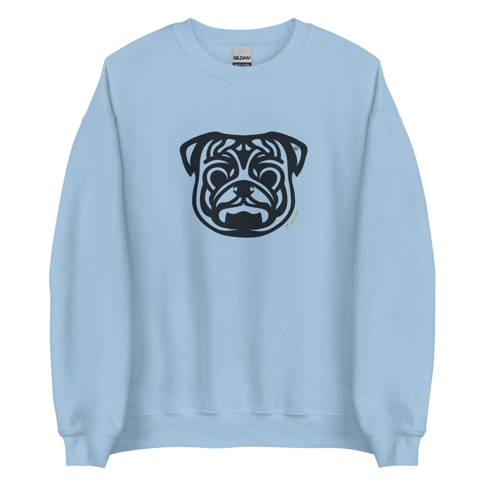 Moletom unissex - Pug - Tribal - Cores Claras i-animals