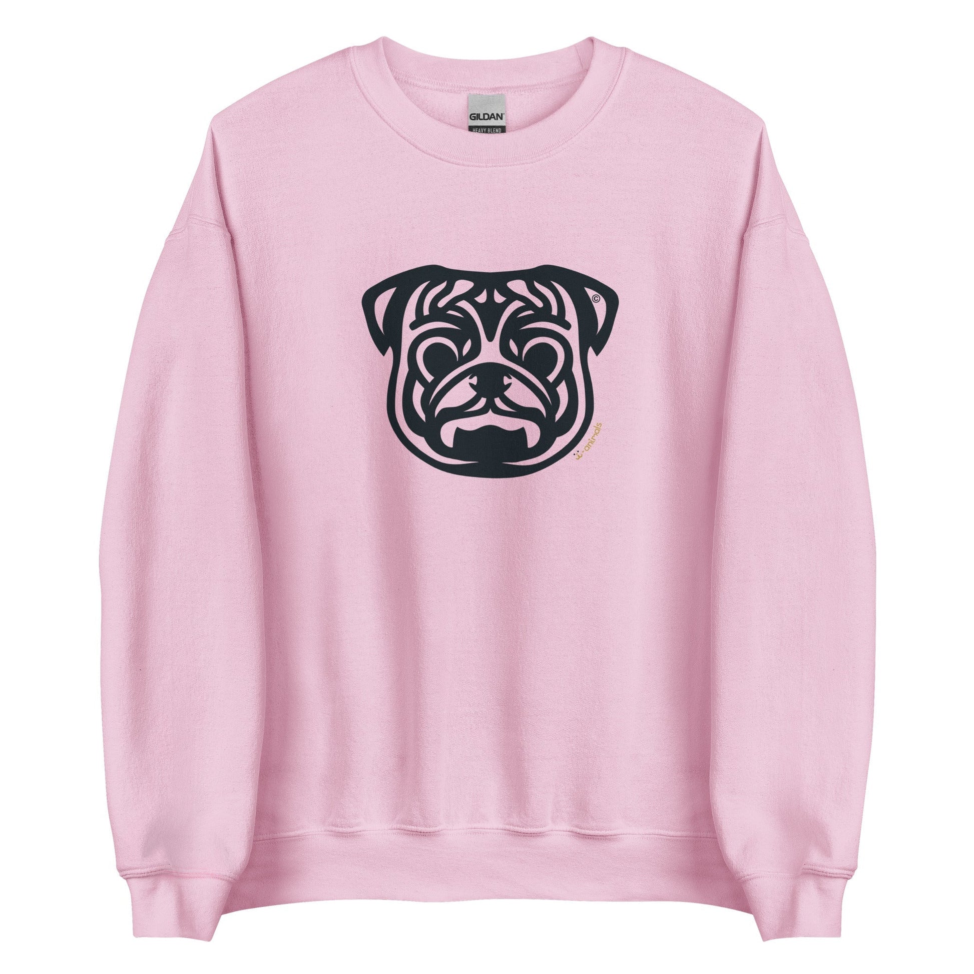 Moletom unissex - Pug - Tribal - Cores Claras i-animals